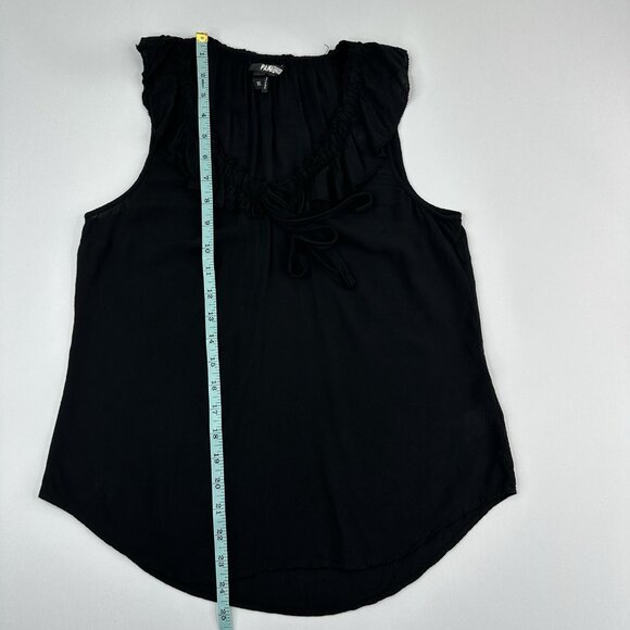 Paige Women’s Black Santina Designer Ruffle Career Sleeveless Crepe Top XS/C33 - Picture 10 of 12